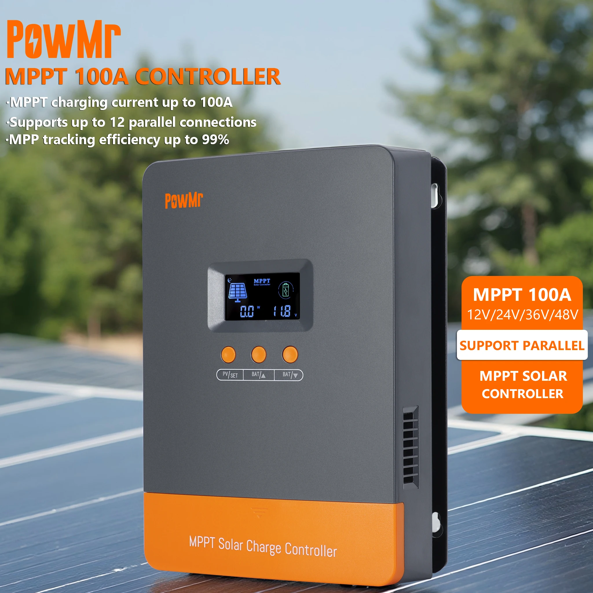 PowMr Hot Sale 12V 24V 48V Bat - огляд і ціна Charge Controller Solar