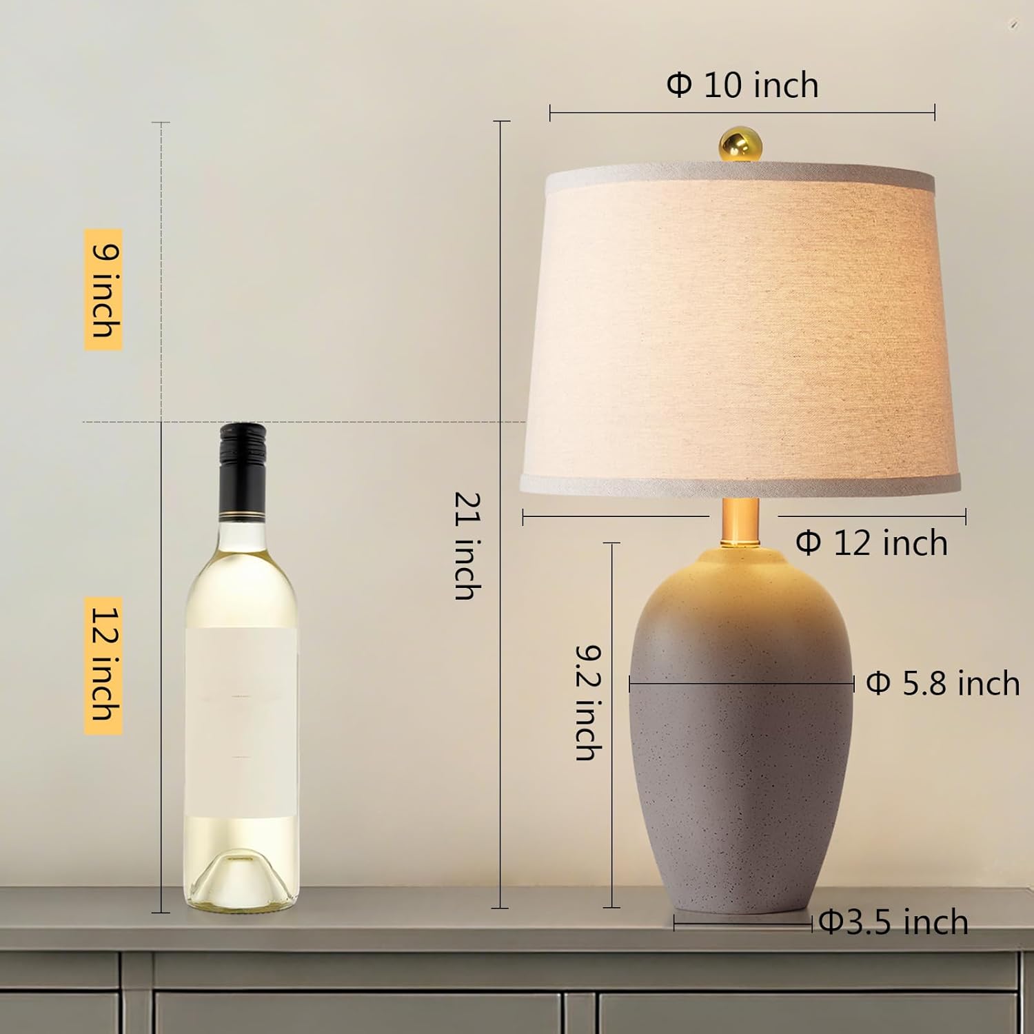 Set of 2 Farmhouse Ceramic Sma - огляд і ціна Solar Lamp